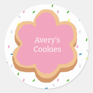 Sticker Rond Société de paillettes de biscuits personnalisés