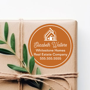 Sticker Rond Société immobilière Burnt Orange Realtor personnal