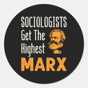 Sticker Rond Sociologues Obtenez le meilleur Marx Funny Sociolo