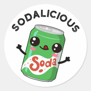 Sticker Rond Soda licious Funny Soda Pop Pun