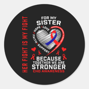 Sticker Rond Soeur de sensibilisation à la maladie cardiaque Ma