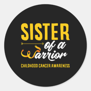 Sticker Rond Soeur D'Un Frère Guerrier Conscience Du Cancer De