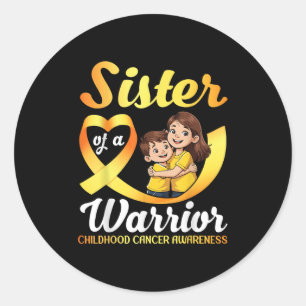 Sticker Rond Soeur D'Un Guerrier Bro De Sensibilisation Au Canc