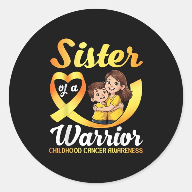 Sticker Rond Soeur D'Un Guerrier Bro De Sensibilisation Au Canc (Devant)