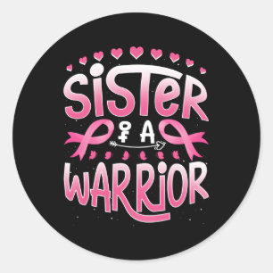 Sticker Rond Soeur D'Un Guerrier Soutien À La Sensibilisation A