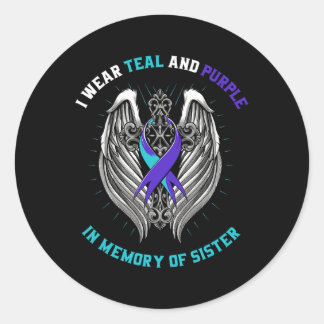 Sticker Rond Soeur Suicide Sensibilisation Chemise Graphique Te