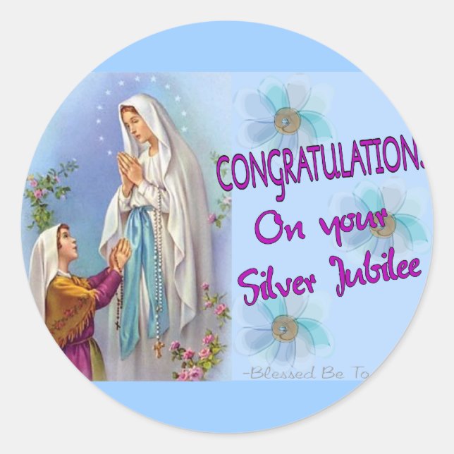Sticker Rond Soeurs Jubilé d'argent Cadeaux et cartes (Devant)