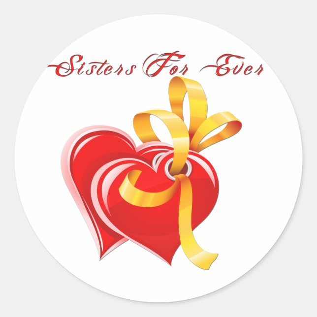 Sticker Rond Soeurs Pour Tous Les Coeurs (Devant)