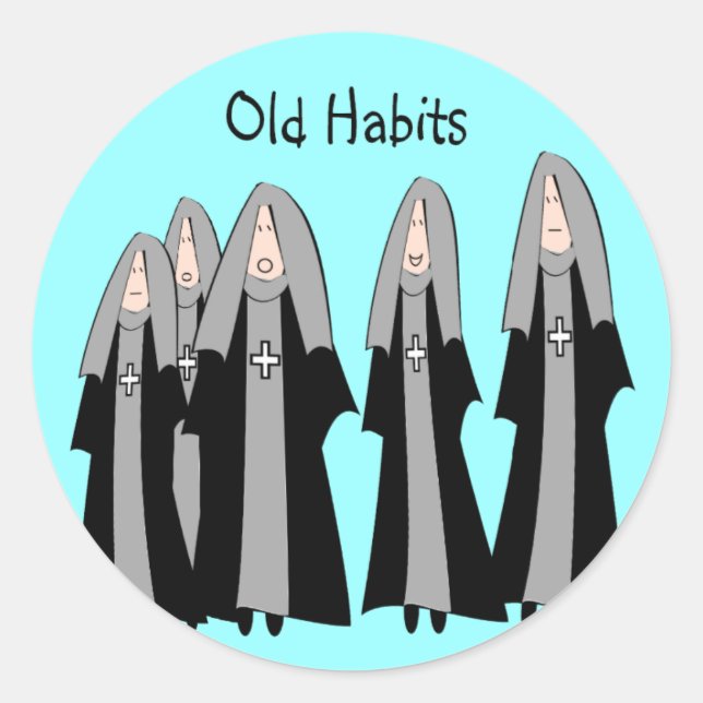 Sticker Rond Soeurs "Vieilles Habits" Dons de Soeurs Hilaires (Devant)
