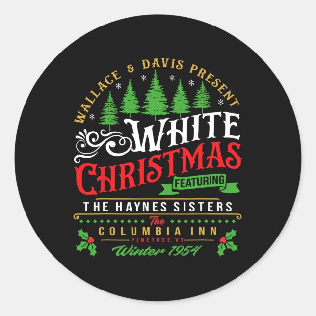 Sticker Rond Soeurs White Christmas Movie 1954 Pajamas Holiday (Devant)