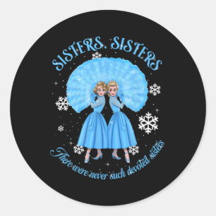 Sticker Rond Soeurs White Christmas Movie 1954 Xmas Snow Holid