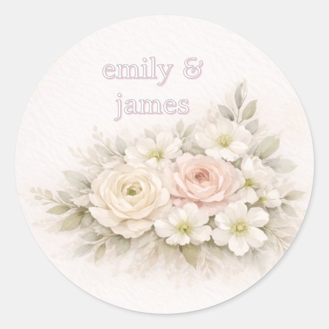 Sticker Rond Soft Editorial Botanical Wedding (Devant)