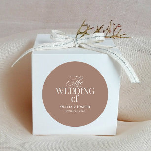 Sticker Rond Soft Mocha Taupe Mariage Luxe Neutre