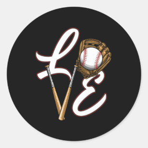 Sticker Rond Softball Ball Glove Casque Bat Pitcher Gi