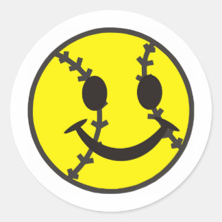 Sticker Rond Softball Be Happy