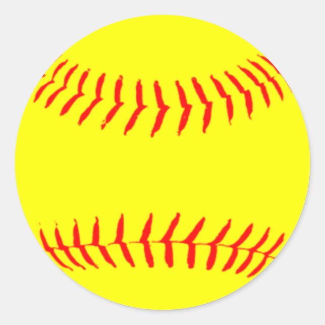 Sticker Rond Softball de Customized (Devant)