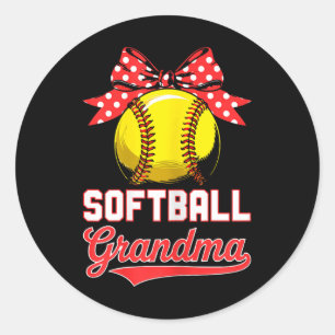 Sticker Rond Softball grand-mère chemise femmes softball amant