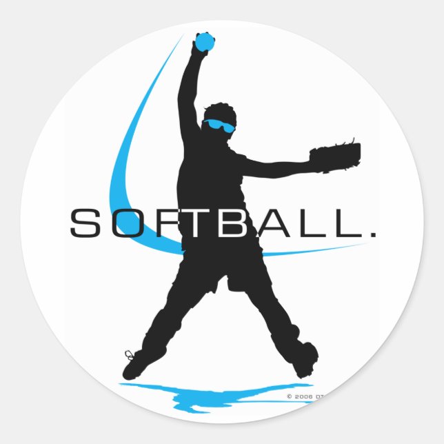 Sticker Rond Softball - Pitcher (Devant)