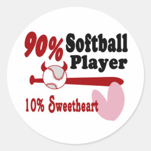Sticker Rond Softball Sweetheart