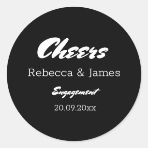 Sticker Rond Soignée Black Engagement Party