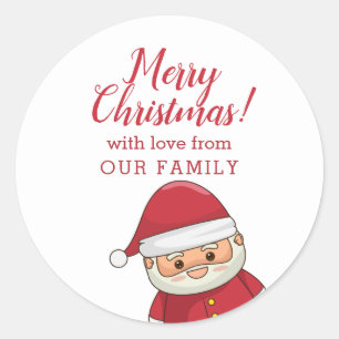 Sticker Rond Soignée de Noël Père Noël personnalisée
