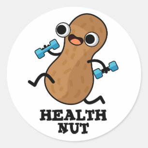 Sticker Rond Soin de santé amusant Exercice Arachide Pun