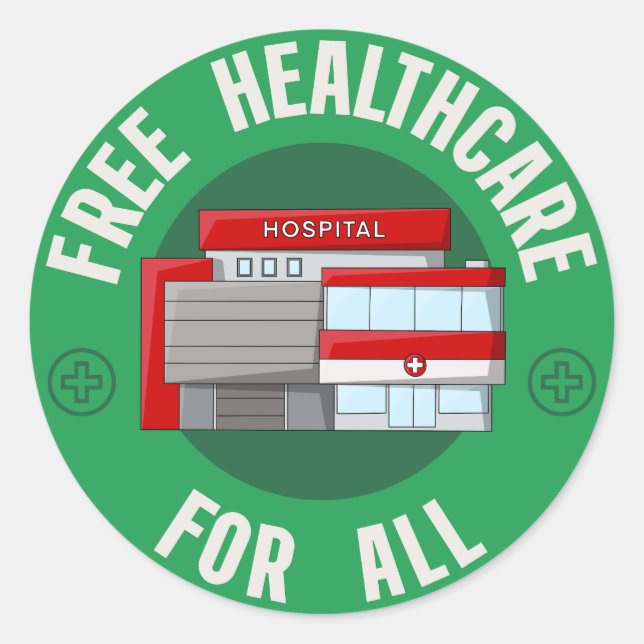 Sticker Rond Soins De Santé Gratuits Pour Tous (Devant)