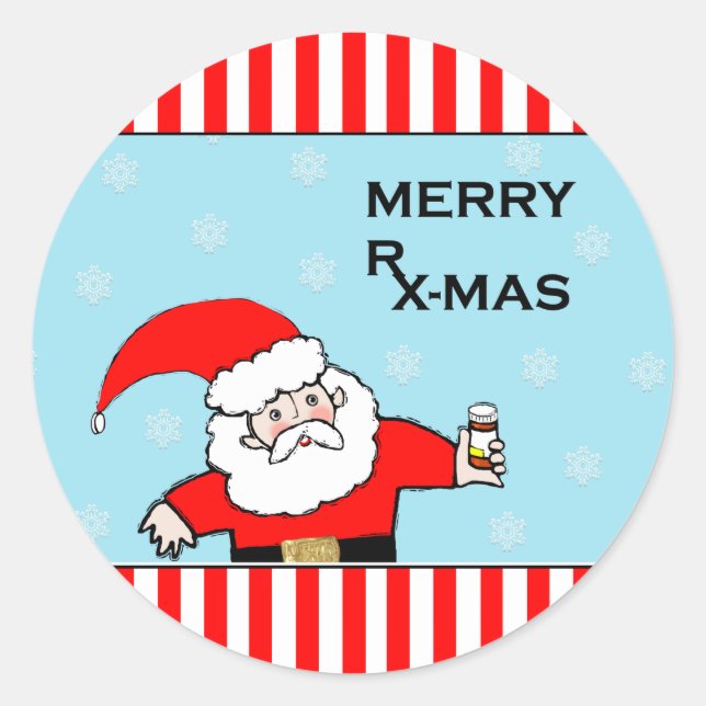 Sticker Rond Soins de santé Noël (Devant)