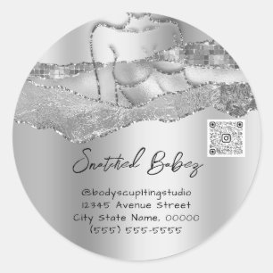Sticker Rond Soins du corps Sculpter Cosmétiques Logo QR Code G
