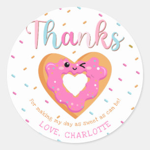 Sticker Rond Soins et sucreries mignonnes Fête d'anniversaire