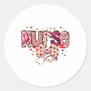 Sticker Rond Soins infirmiers Joyeux Valentines Jour Coquette C