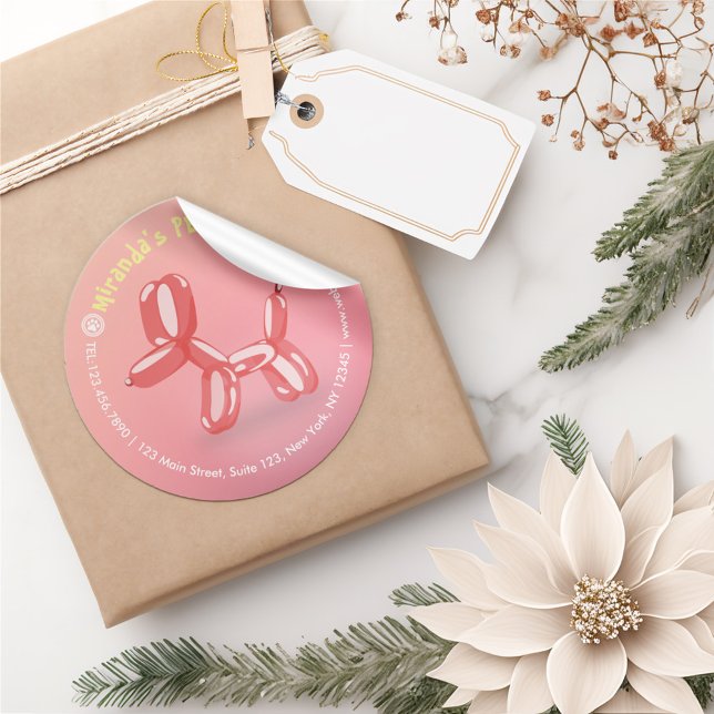 Sticker Rond Soins pour animaux de compagnie Gros assis Baignad (Créateur téléchargé)