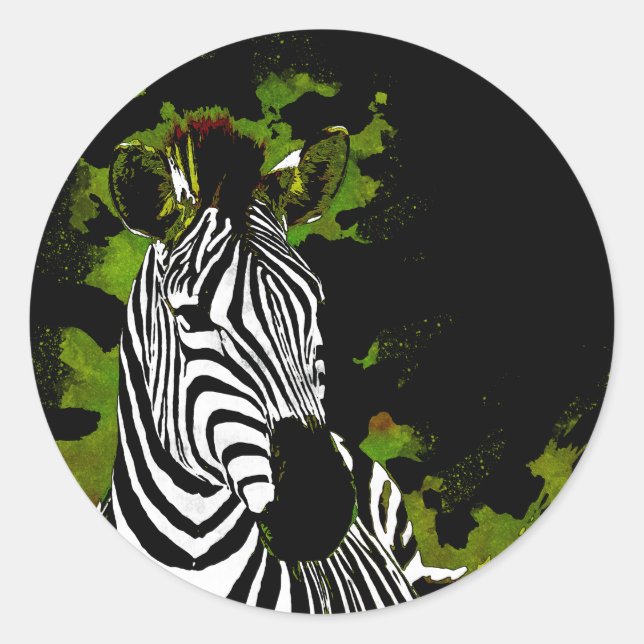 Sticker Rond Soirée africaine Zebra (Devant)