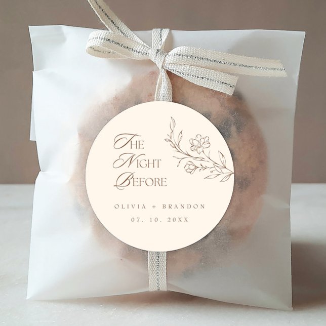 Sticker Rond Soirée Boho Beige Avant Le Dîner De Répétition Mar (Créateur téléchargé)