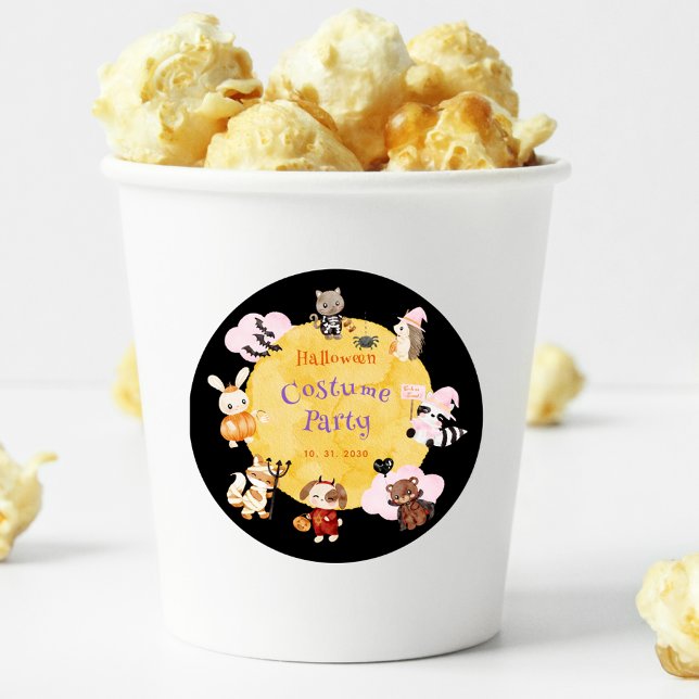 Sticker Rond Soirée costumée pour enfants d'Halloween (Créateur téléchargé)