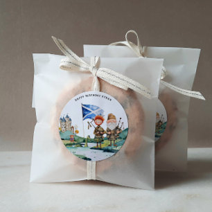 Sticker Rond Soirée d'anniversaire à thème écossais