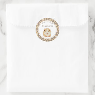 Sticker Rond Soirée d'anniversaire de Motif de hamster mand per