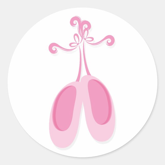 Sticker Rond Soirée d'anniversaire de Pink Ballerina (Devant)