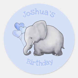 Sticker Rond Soirée d'anniversaire personnalisée pour bébé mign