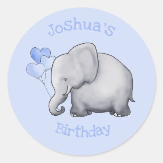 Sticker Rond Soirée d'anniversaire personnalisée pour bébé mign