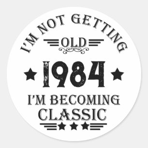 Sticker Rond Soirée de 40 ans vintage personnalisée