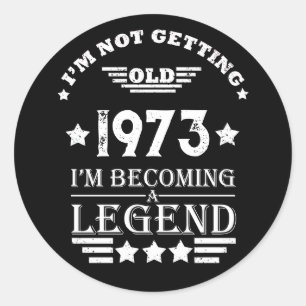 Sticker Rond Soirée de 50 ans vintage personnalisée