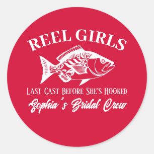 Sticker Rond Soirée de Fiançailles à la Mode des Pêcheurs Hawaï