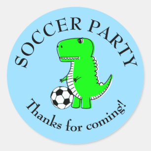 Sticker Rond Soirée de football de Dinosaur