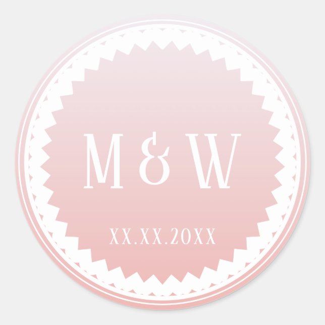 Sticker Rond Soirée de mariage rose Ombre classique (Devant)