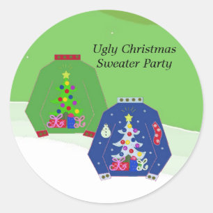 Sticker Rond Soirée de Noël moche