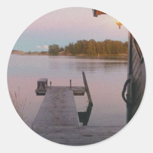 Sticker Rond Soirée d'été dans l'archipel suédois