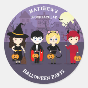 Sticker Rond Soirée éffrayante Halloween