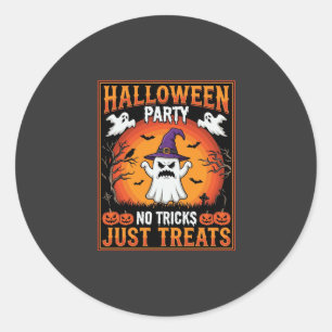Sticker Rond Soirée Halloween Fantôme Pas de Farces Juste des F