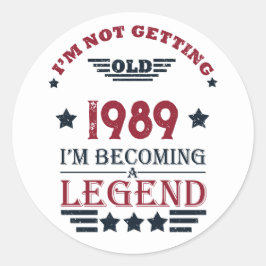 Sticker Rond Soirée personnalisée vintage de 35 ans